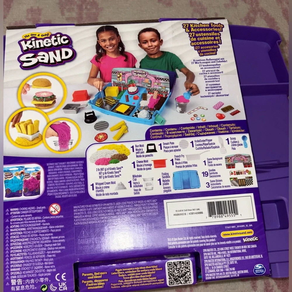 NIB Kinetic Sand Grill N' Scoop Diner Playset - Blue and Purple - Picture 5 of 8